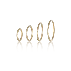 14K Gold Textured Clicker Hoops