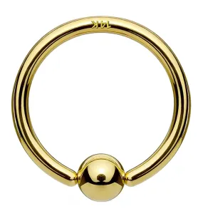 14kt Gold Fixed Ball Captive Bead Ring