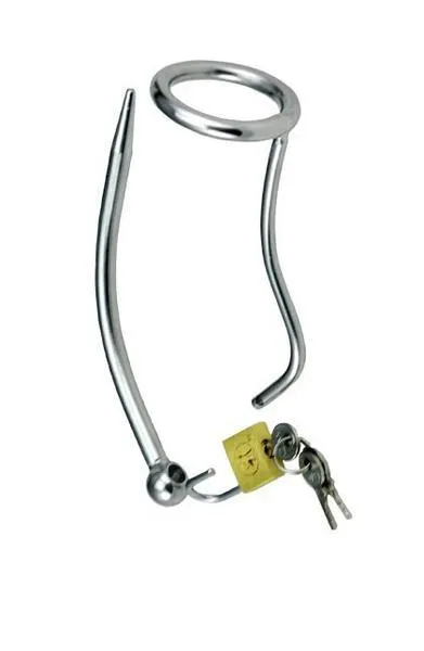 7381AR      Hard Up Stainless Steel Locking Penis Plug Chastity - MEGA Deal!