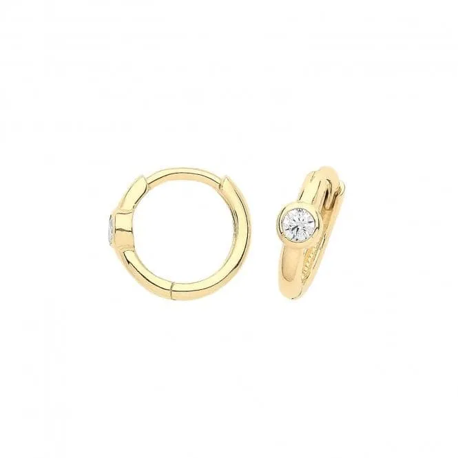 9ct Yellow Gold  Single  Zirconia  Clickers  ES1687