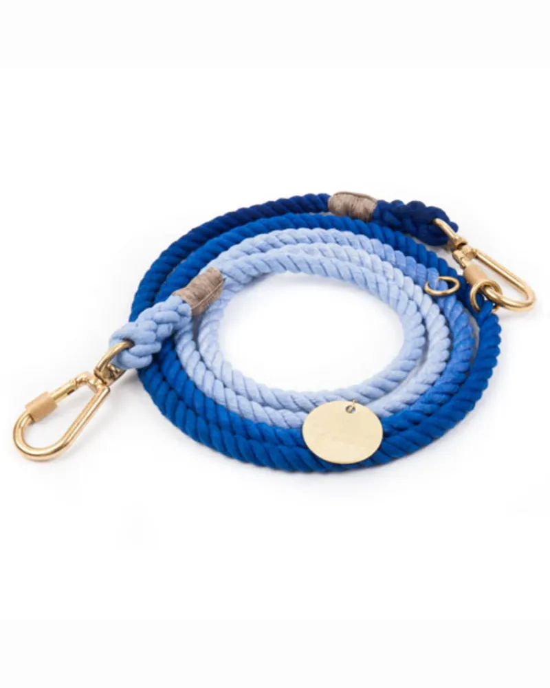 Adjustable Rope Dog Lead in Latty Blue (Made in the USA) (FINAL SALE)