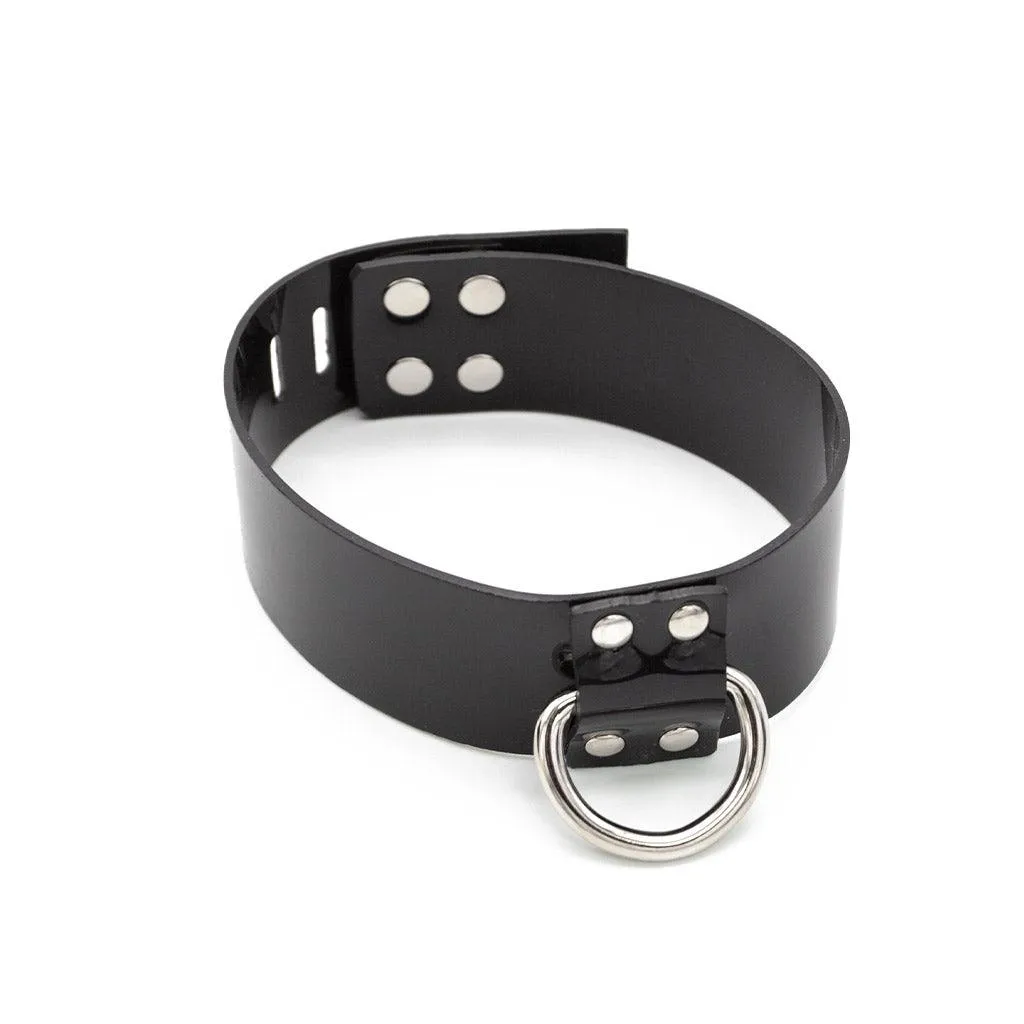 Black PVC Collar w/ D-Ring