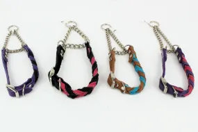 Braided Leather Adjustable Martingale Collars