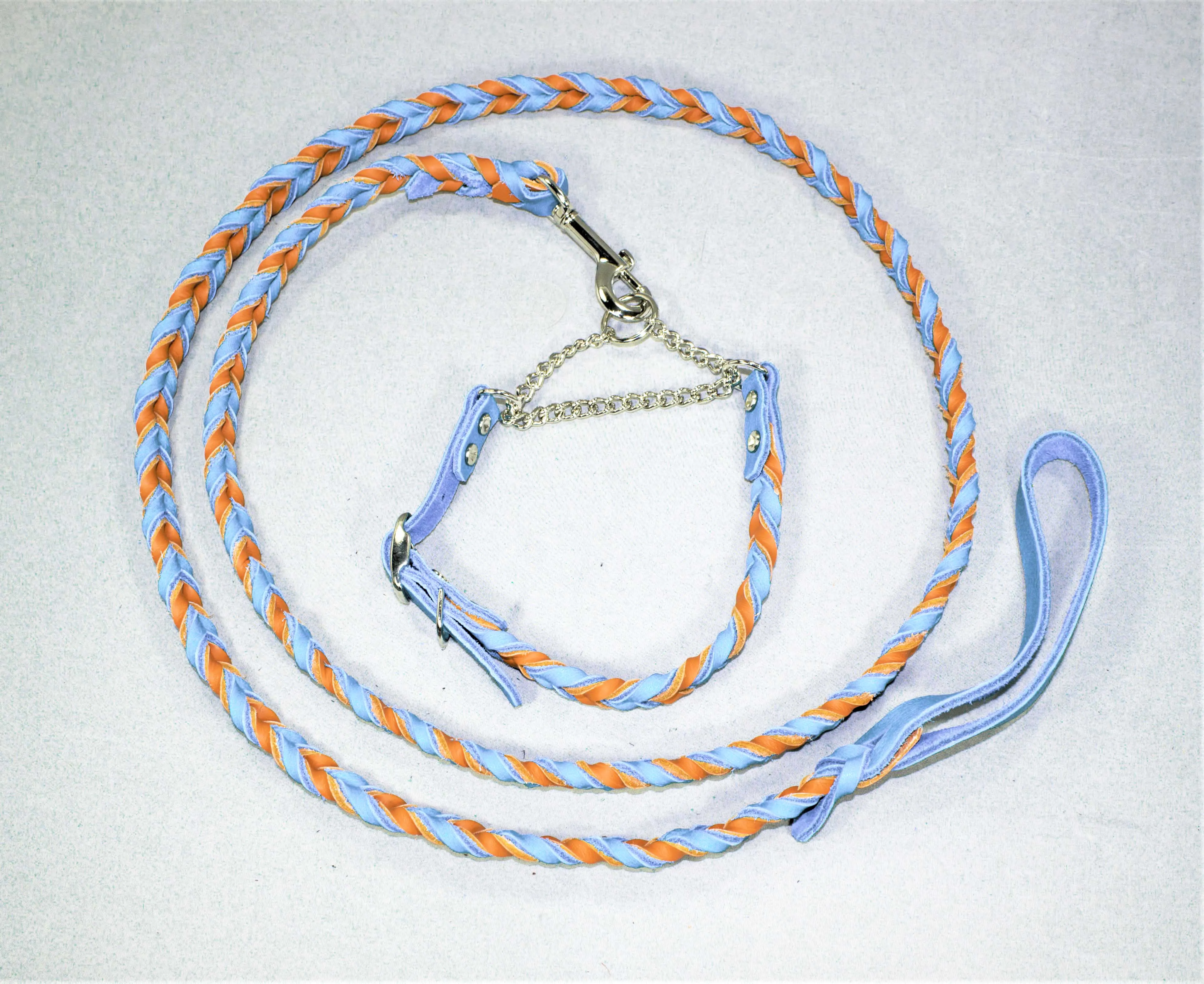 Braided Leather Adjustable Martingale Collars