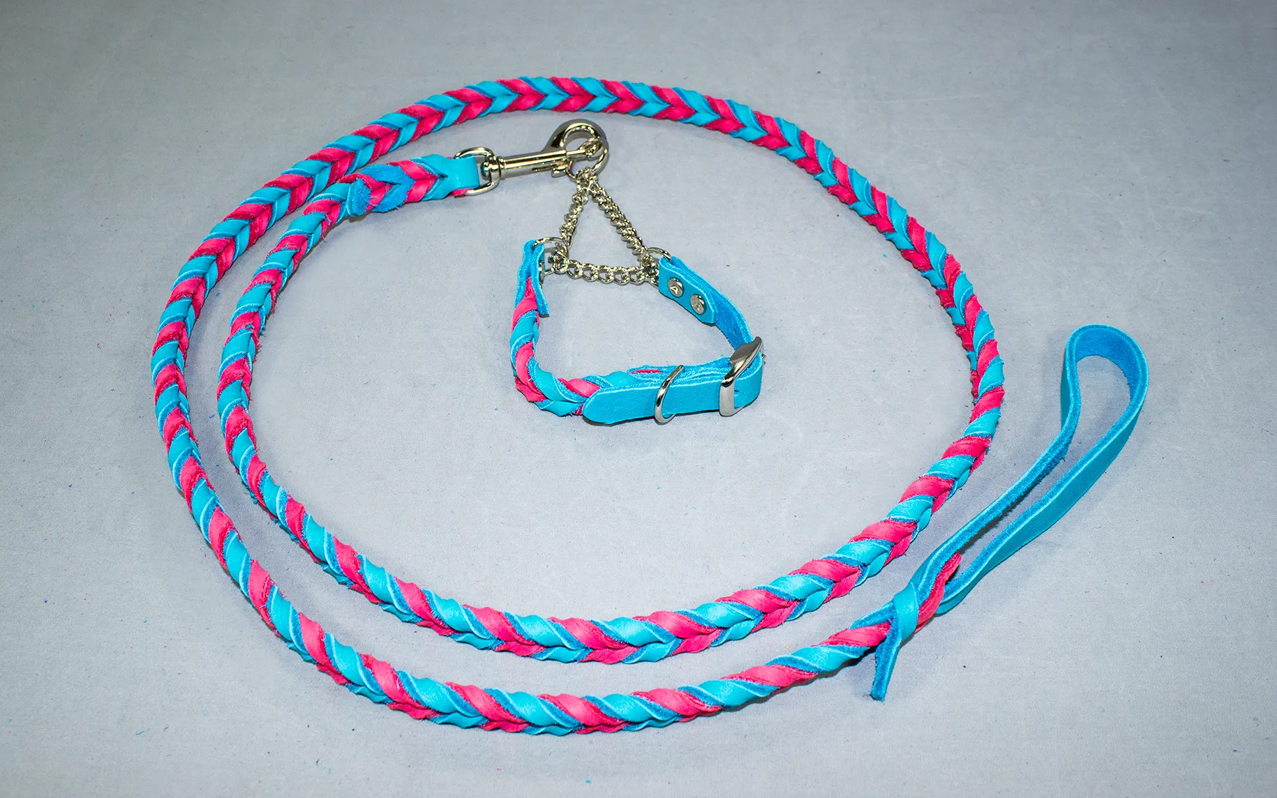 Braided Leather Adjustable Martingale Collars