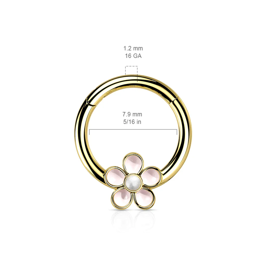 Cherry Blossom Clicker Body Jewellery with Gold Plating