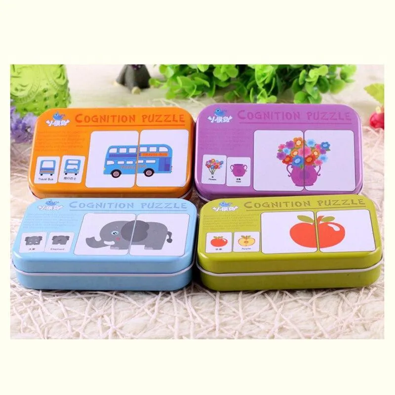 Children Early Educational Head Start Training Puzzle Cognitive Card Vehicl/Fruit/Animal/Life Set Pair Baby Learning Toy