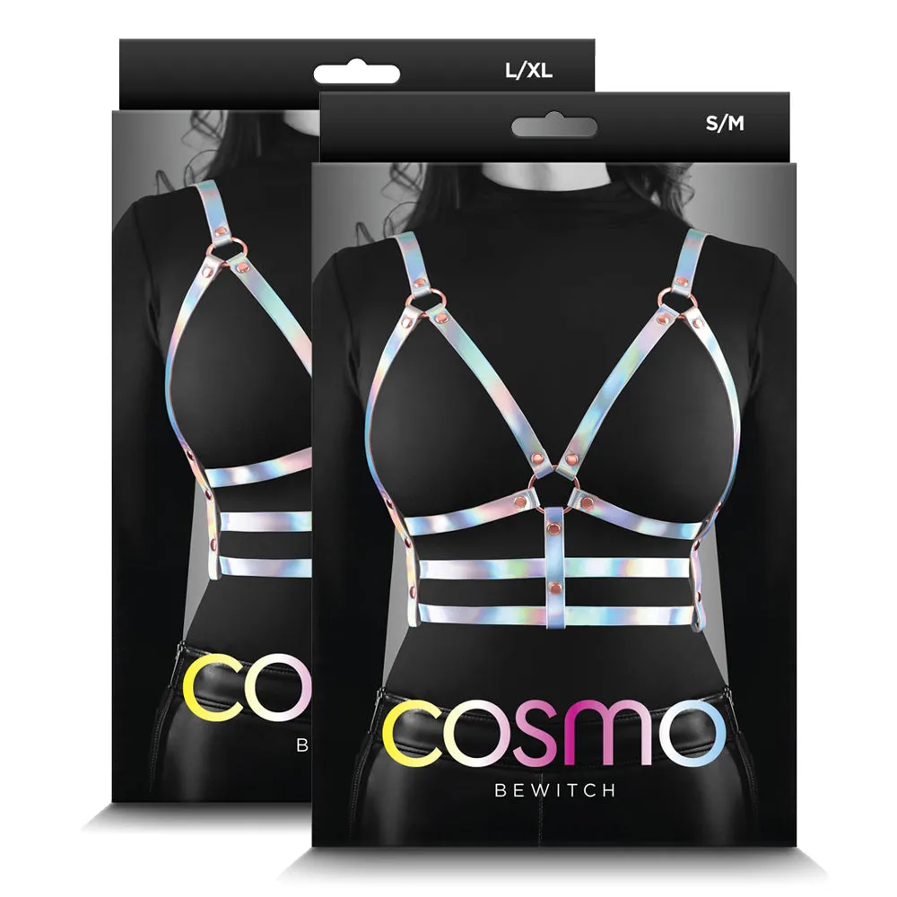 Cosmo Bewitch Holographic Rainbow Strappy Chest Harness