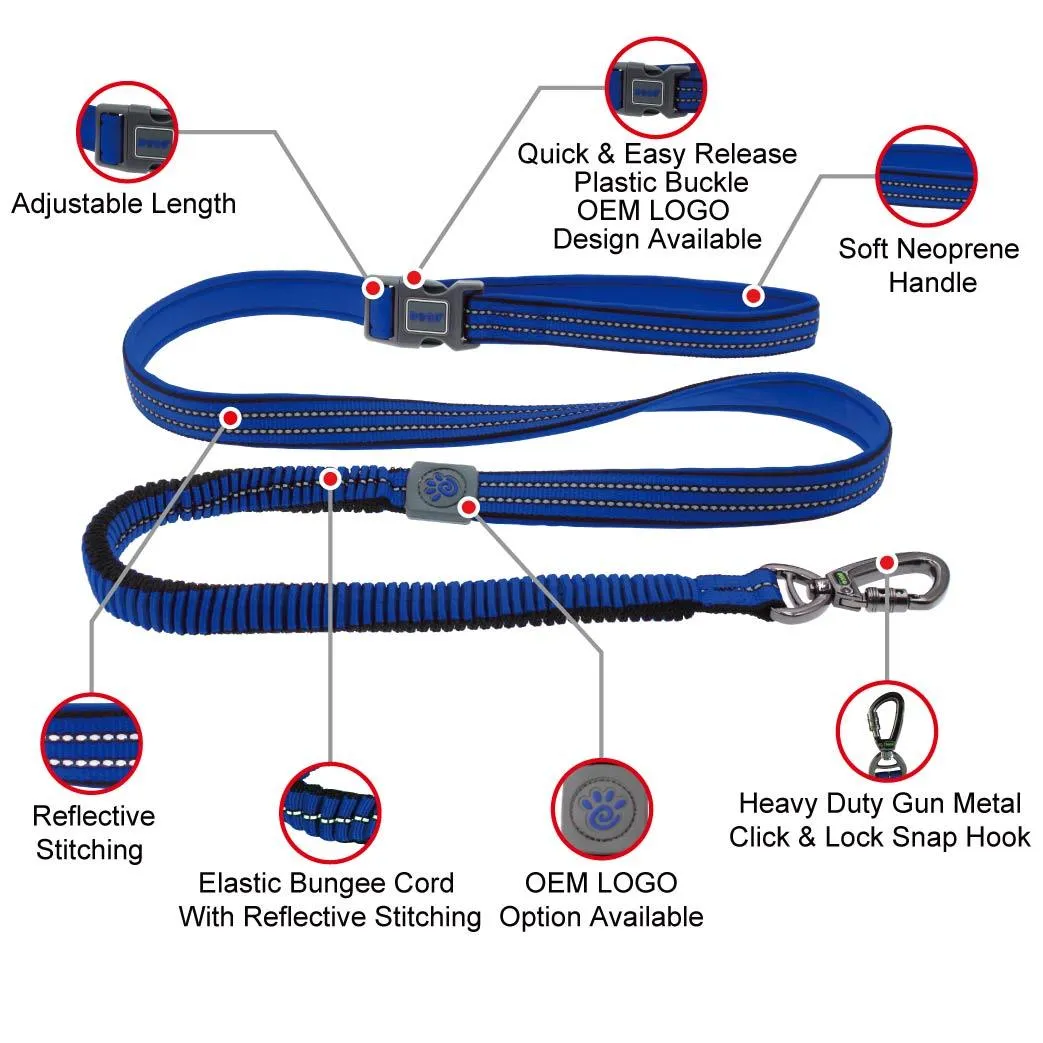 DOCO® VARIO Easy Snap™ BUNGEE Nylon Dog Leash - 6ft