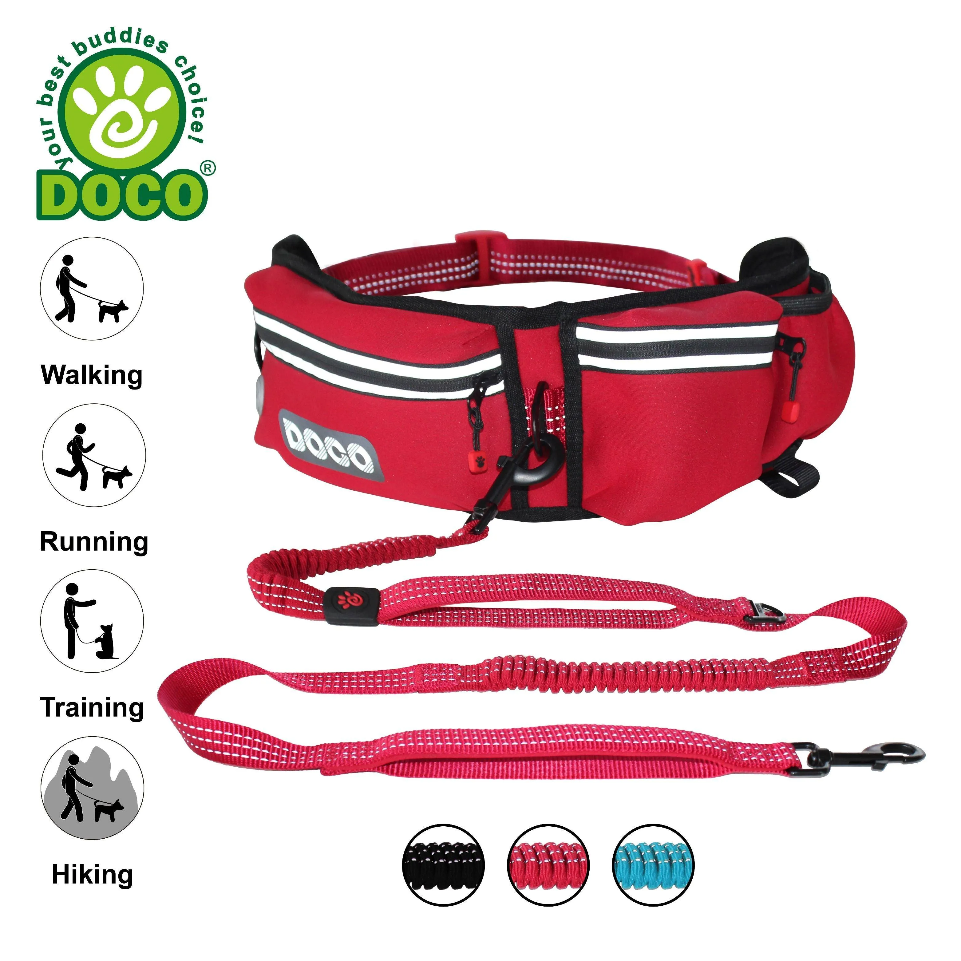 DOCO®Jogging Belt with Bungee Dog Leash Hands Free