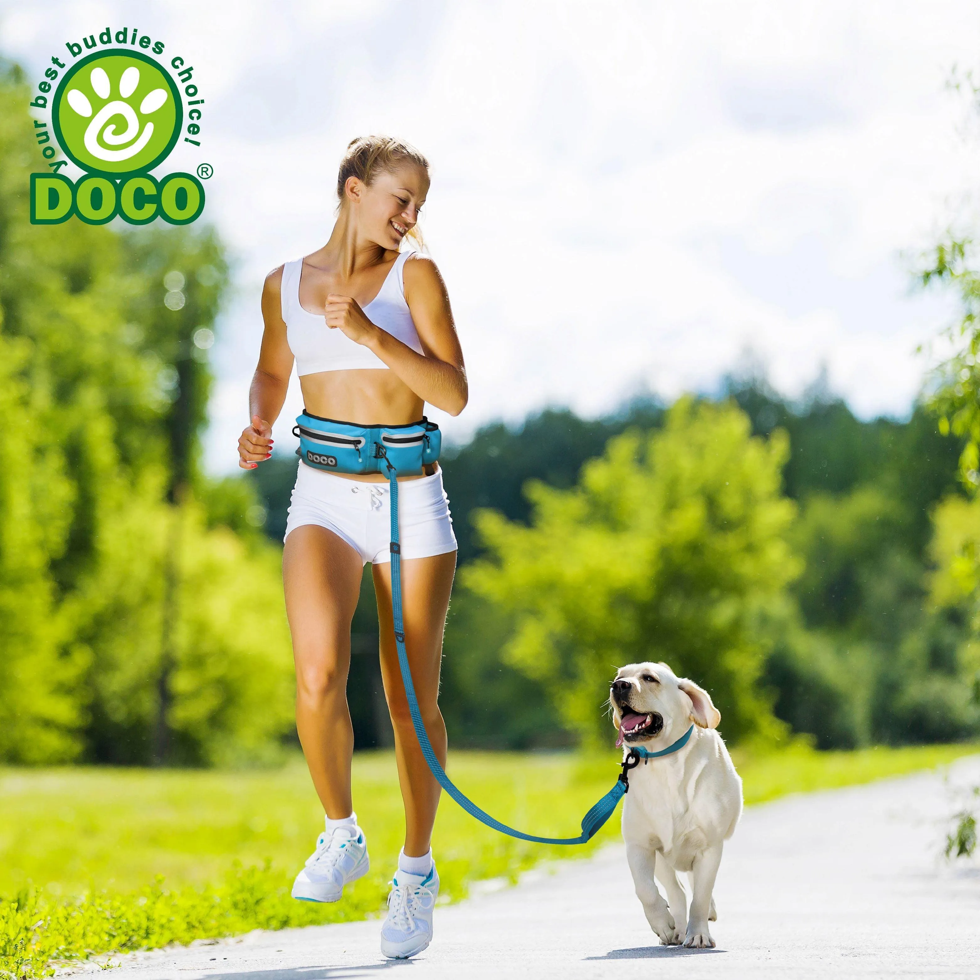 DOCO®Jogging Belt with Bungee Dog Leash Hands Free