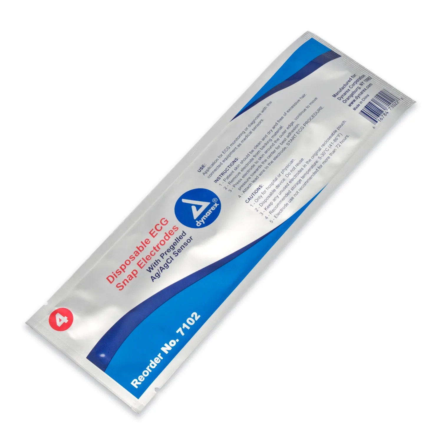 Dynarex - ECG Snap Electrode, 50mm x 55mm - Adult