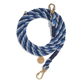 Gray, Blue, Navy Up-Cycled Rope Leash, Adjustable