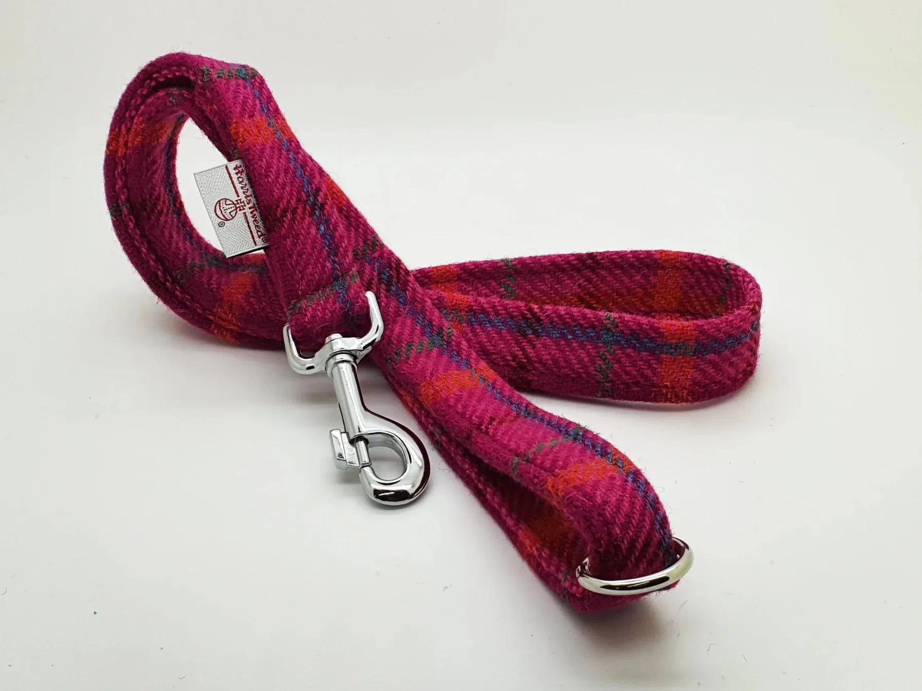 Harris Tweed Cerise Check Clasp Collar