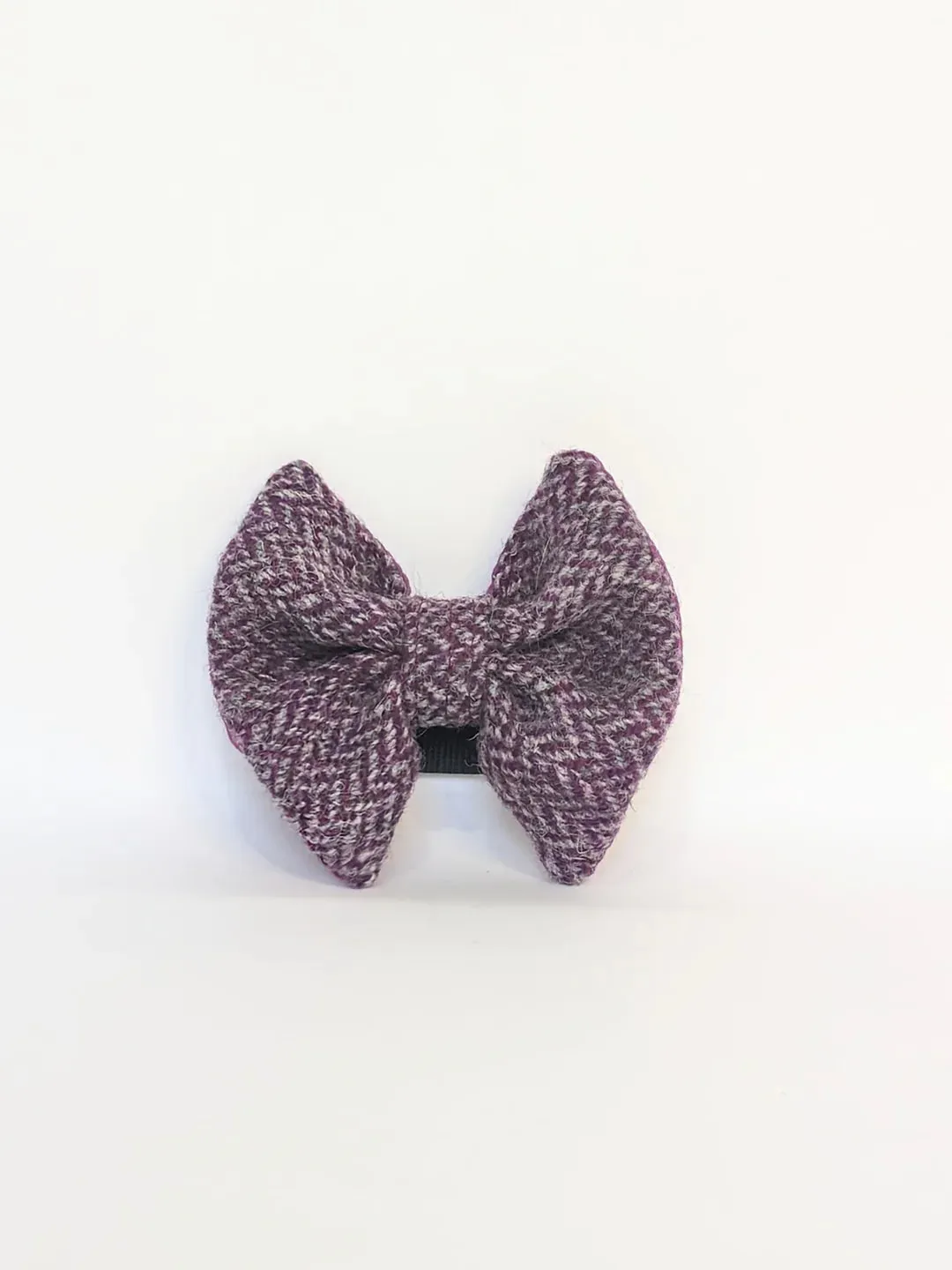 Harris Tweed Magenta & Grey Herringbone Luxury Dog Collar