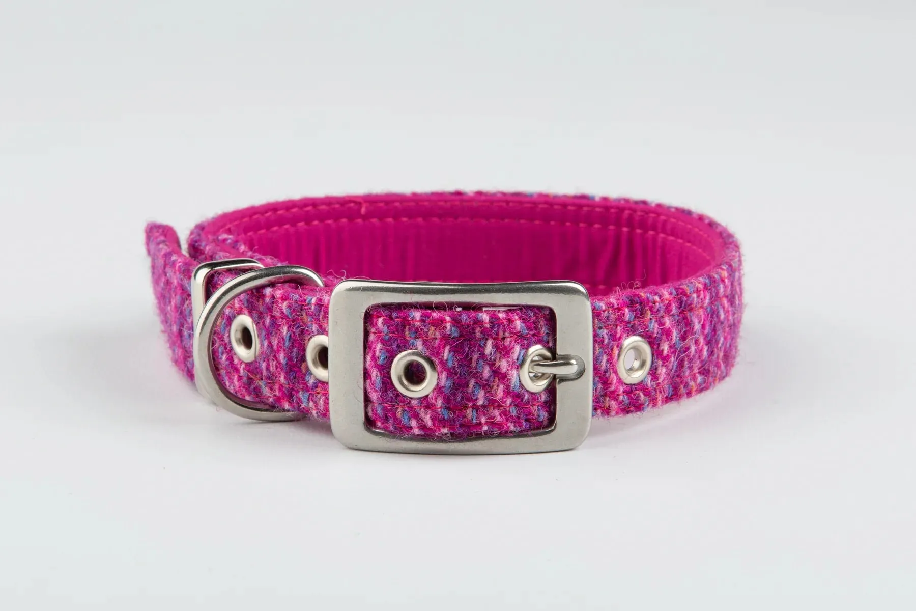 Harris Tweed Pink Koana Dog Collar