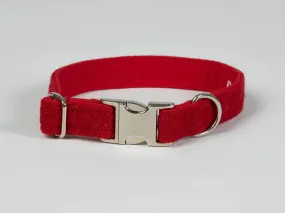 Harris Tweed Simply Red Dog Collar