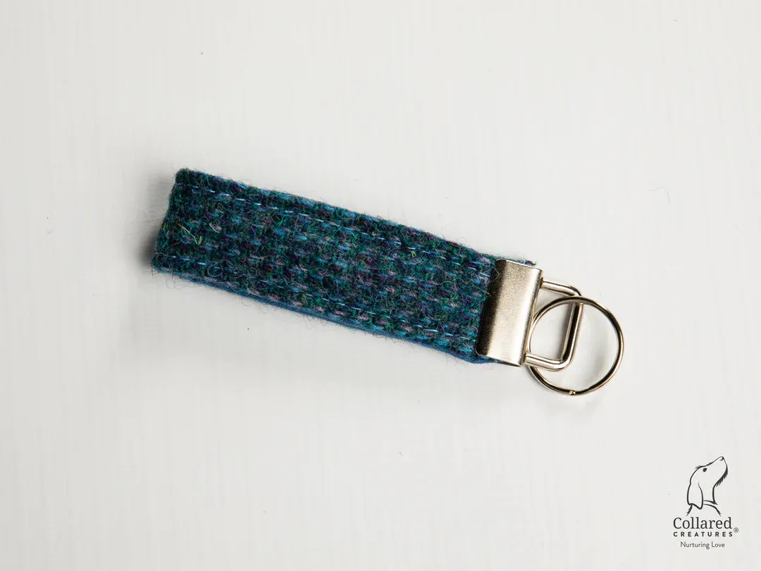 Harris Tweed Teal with a Touch of Blue Dog Collar