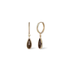 Iris •Smoky Quartz Hoop Earring