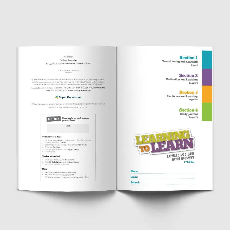 Learning to Learn Student Workbook - Second / New Edition