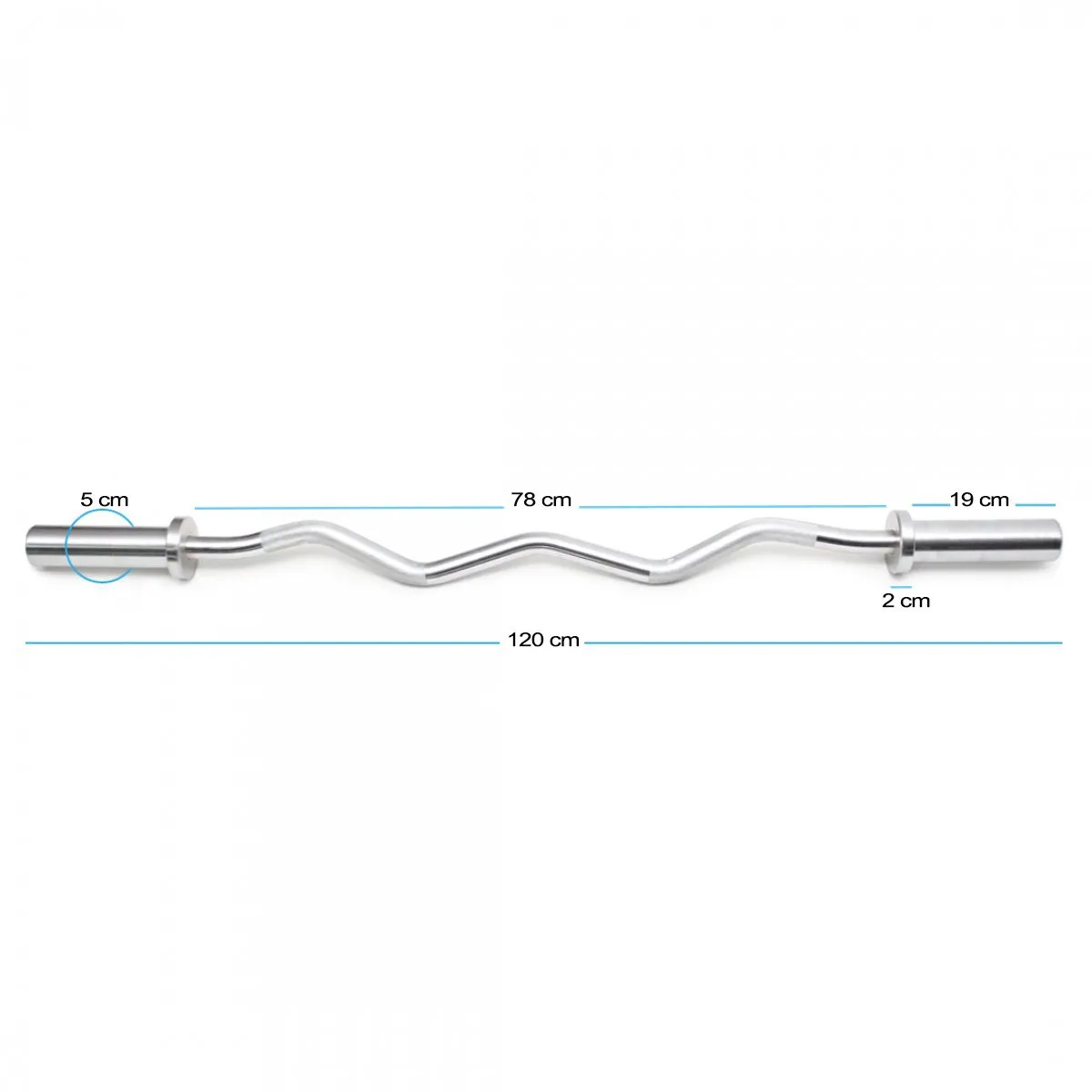 Olympic 2 Inch EZ Curl Barbell 4FT Collars