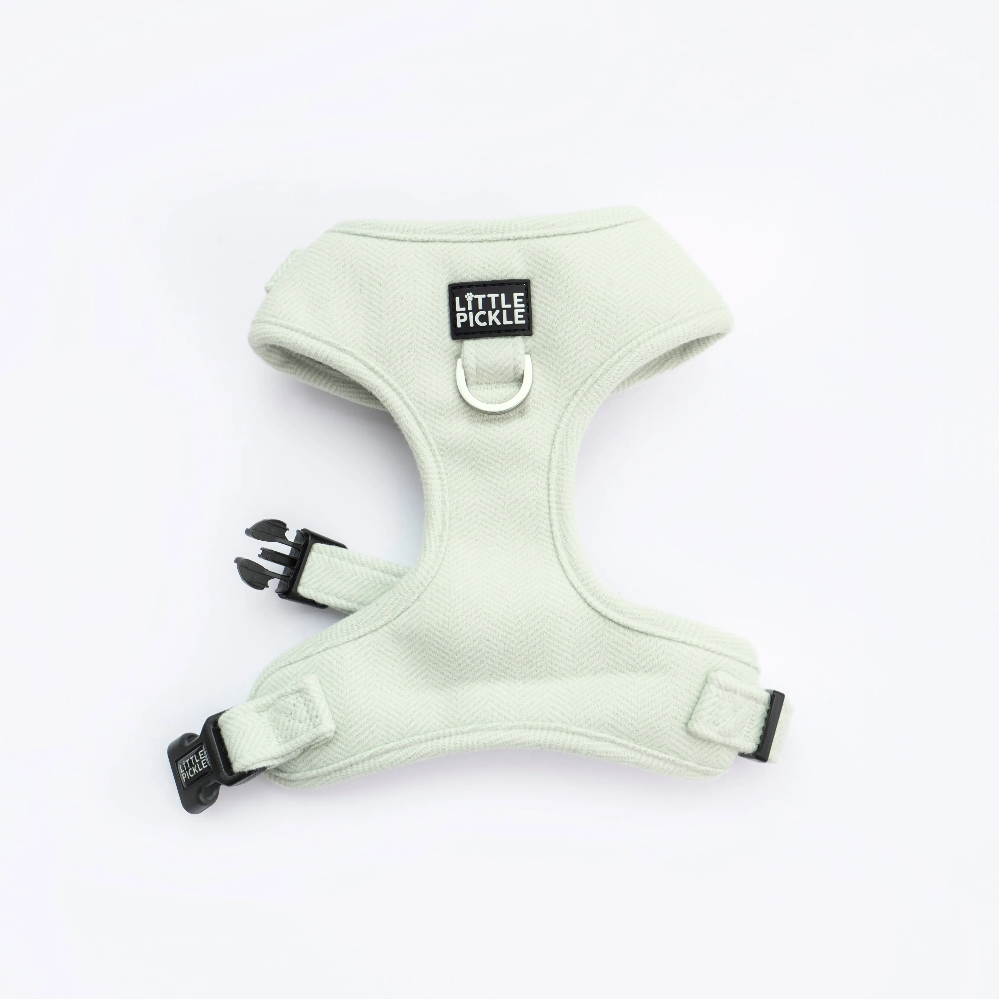 Pemble Adjustable Harness in Mint Green Herringbone