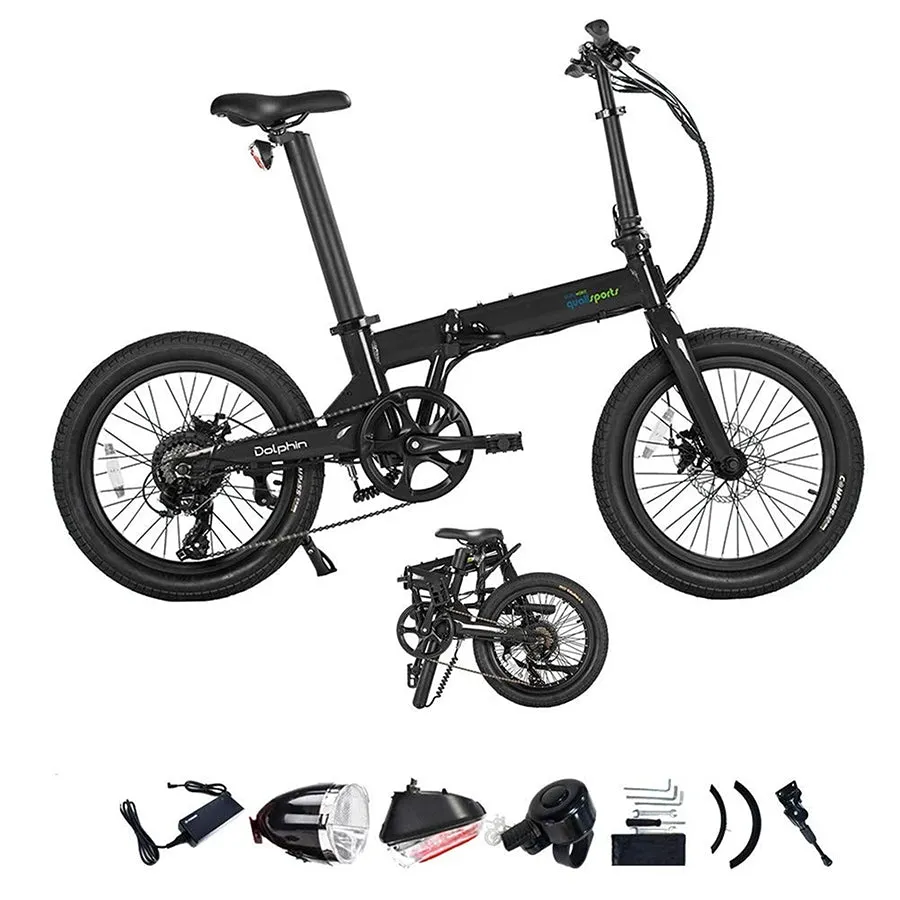 Qualisports Dolphin - Folding E Bike – Top Speed 20mph - 350W