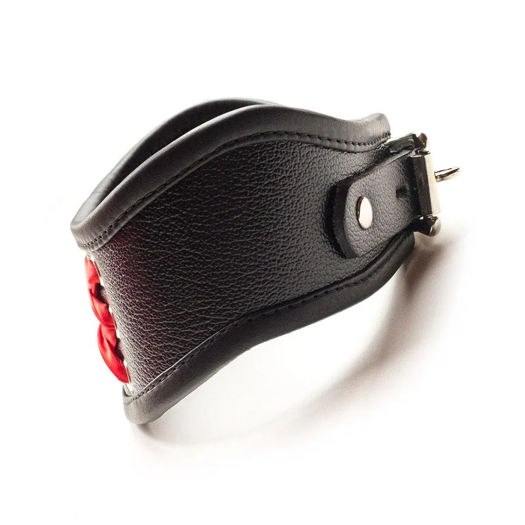 Red Laced Leather Posture Collar