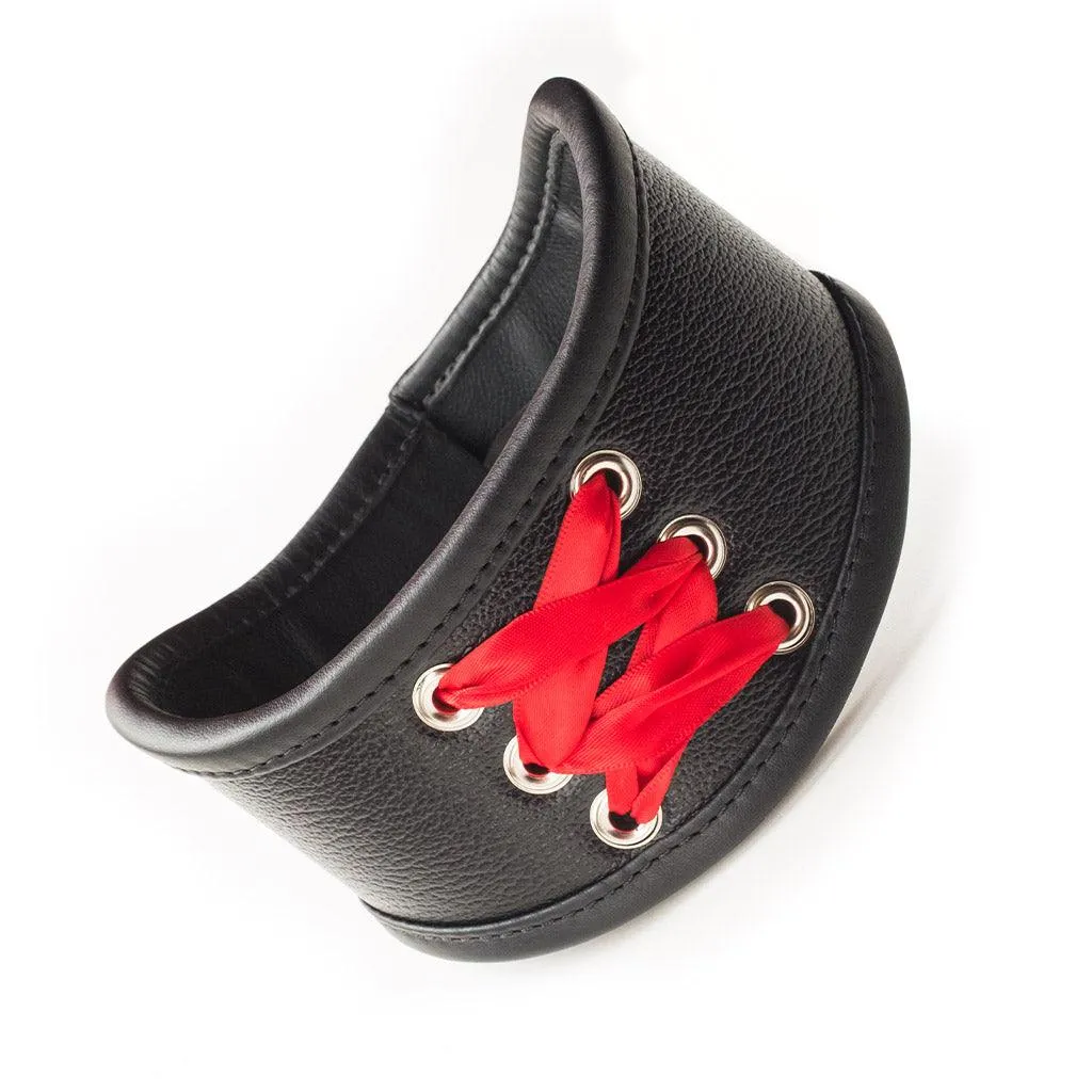 Red Laced Leather Posture Collar