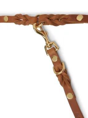 [SAHARA COGNAC] BUTTER LEATHER ADJUSTABLE DOG LEASH