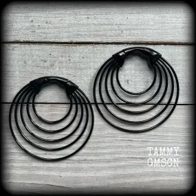 Tunnel hoops-Geometric gauged earrings-Hoop clickers